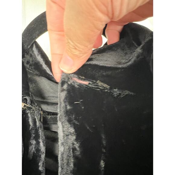 1930s Openhym's Debuvel Transparent Velvet Dress Black Art Deco Maxi Gown Sz 6 - Picture 9 of 13